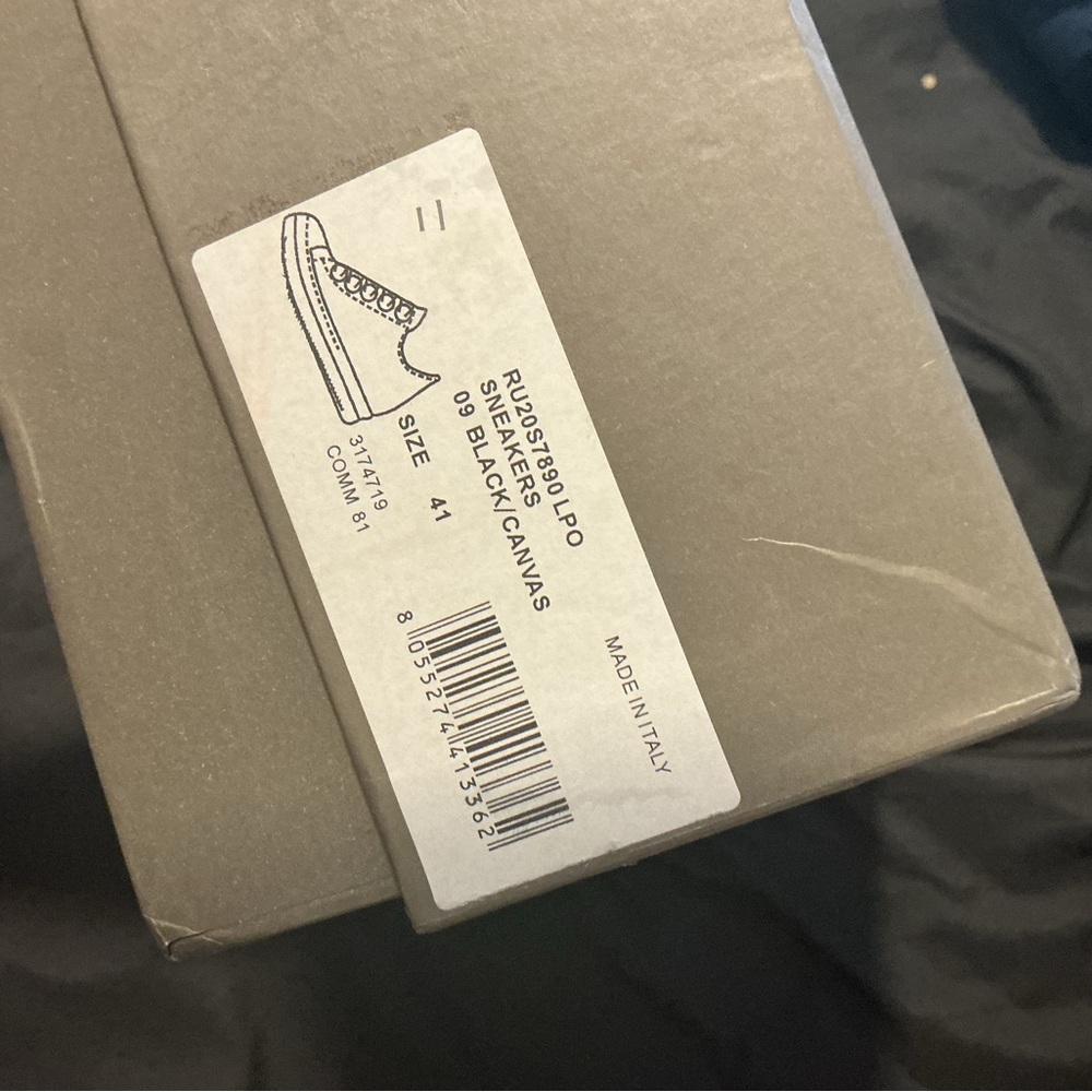 Rick Owens Black Canvas Sneakers